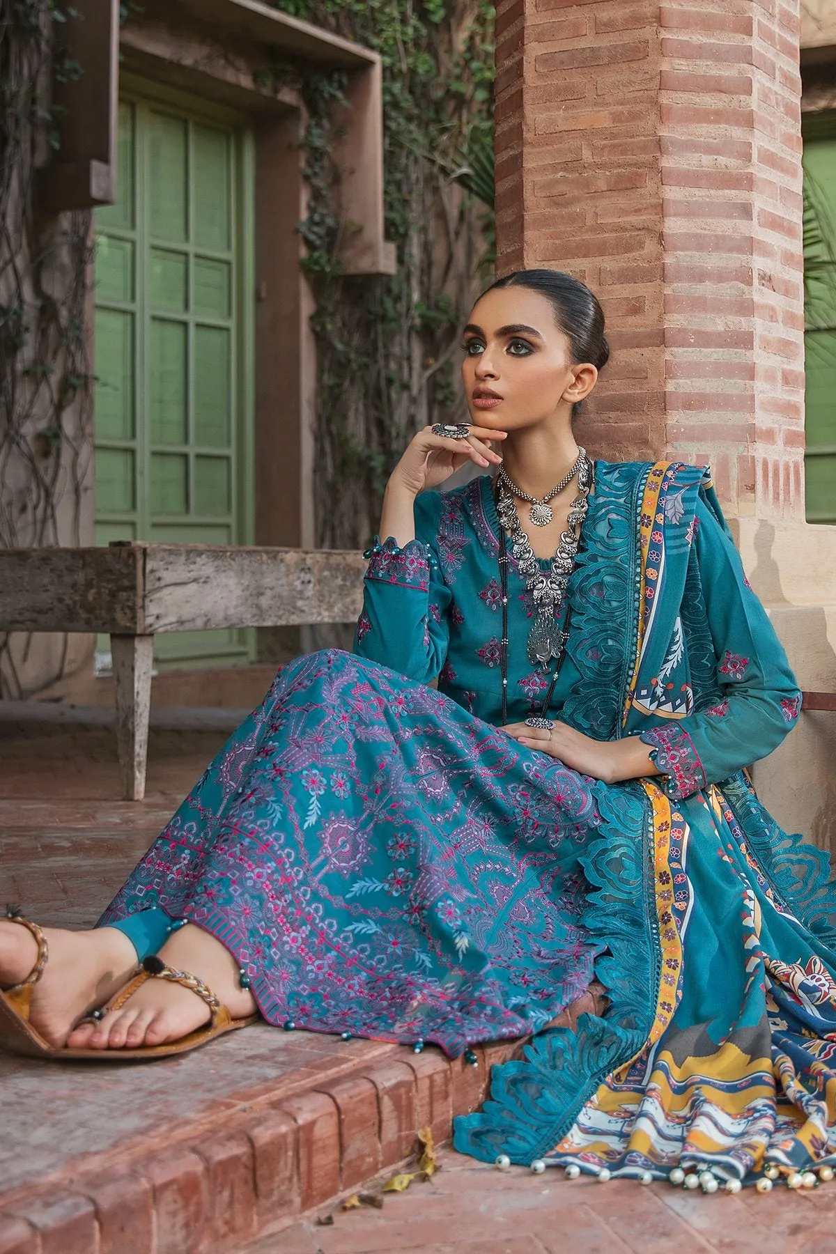 LILIAN NW-38 |  Nureh Maya Khaddar Fall / Winter Collection 2021 | Unstitched Embroidered Slub Khaddar Suits