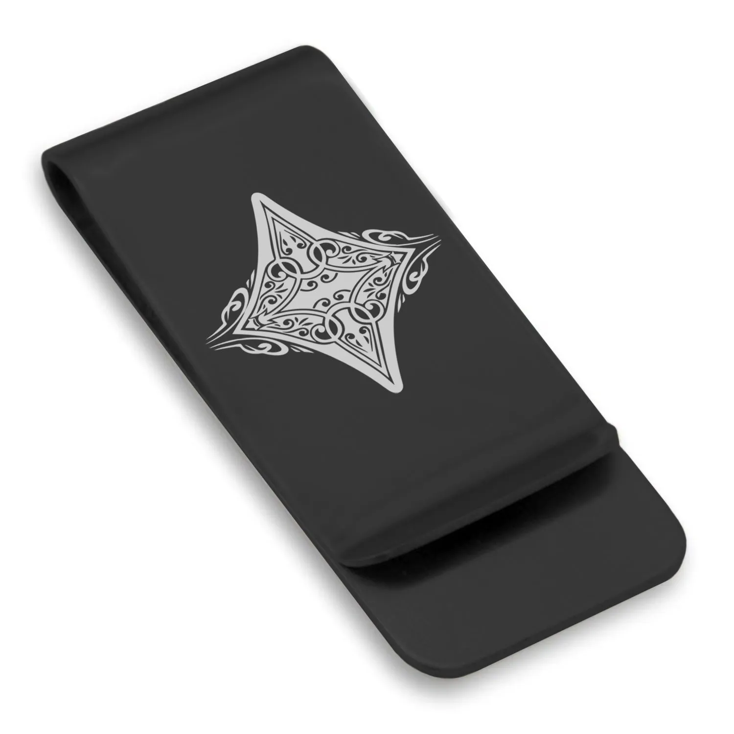 Stainless Steel Vintage Diamond Suit Classic Slim Money Clip